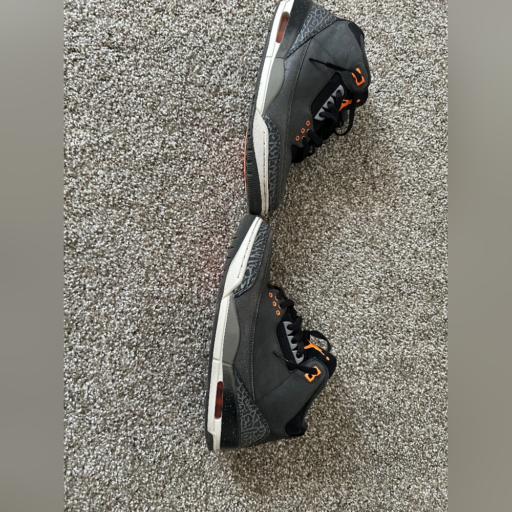 Jordan Black and Orange High-Top Sneakers